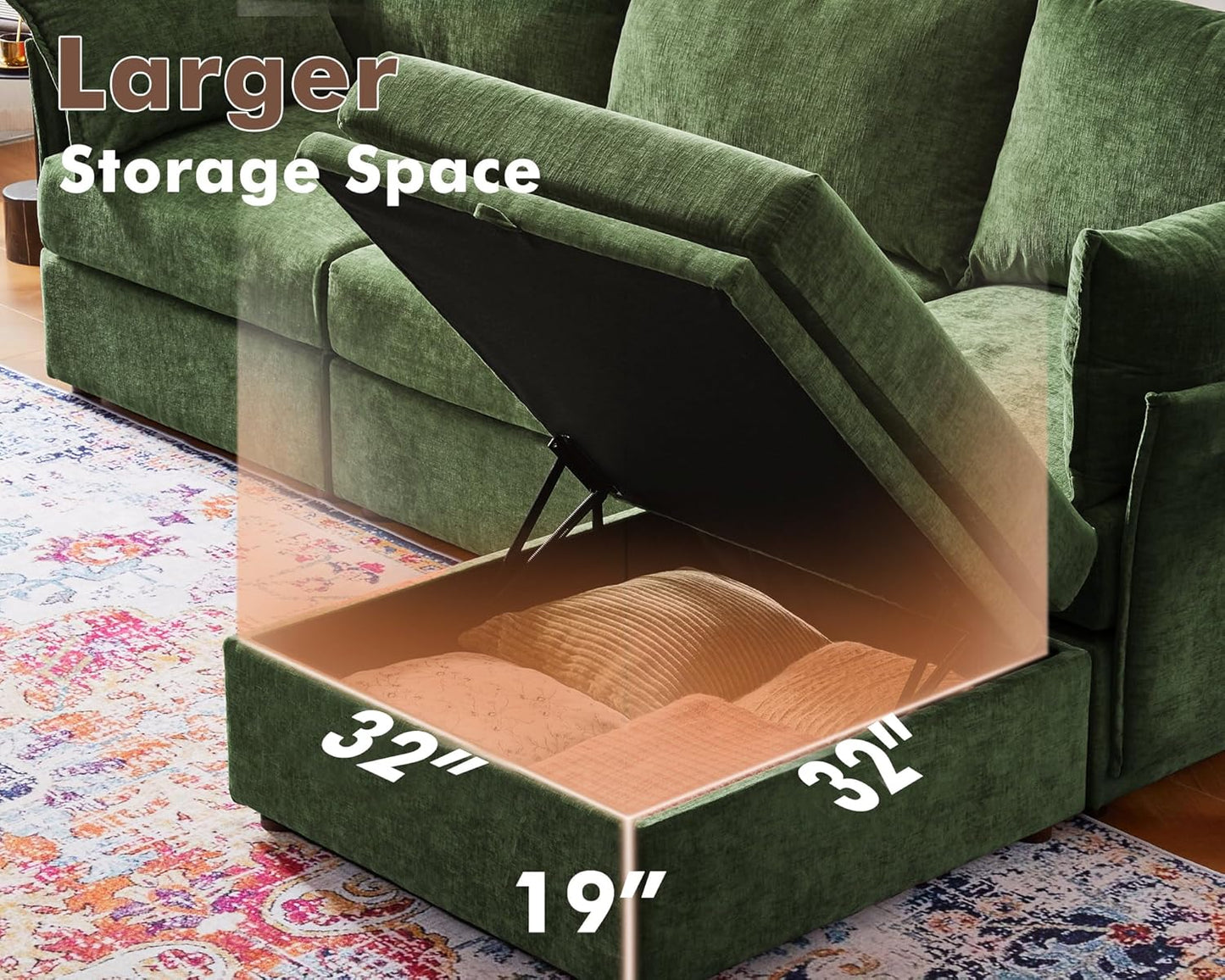 102.6" Modular Sectional Sofa, L Shaped Couch Set for Living Room, 3-Seater Comfy Cloud Couches