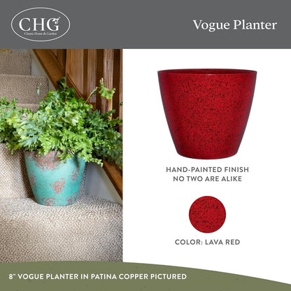 Classic Home and Garden Vogue Planter Pots w/Pottery Quality Finish - Modern Indoor & Outdoor