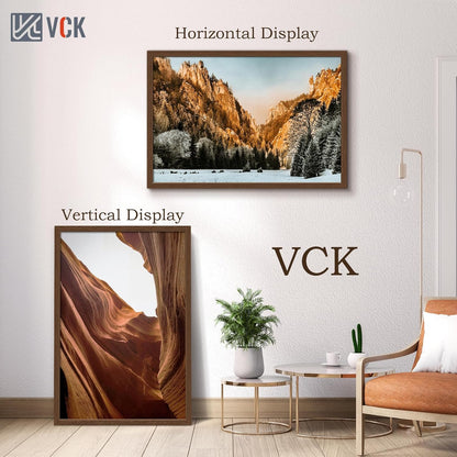VCK 27x40 Brown Poster Frame 3 Pack, Wood Picture Frame with Exclusive Wood Grain, Wall Mounting