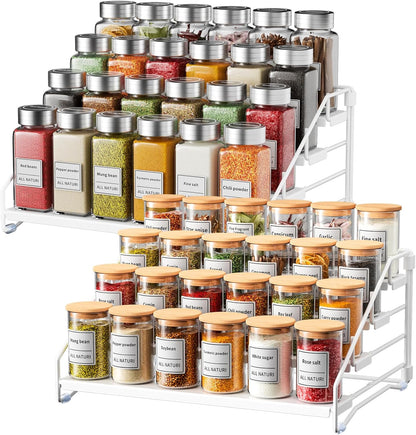 RCHYFEED Spice Rack Organizer for Cabinet,4 Tier Spice Organization for Cabinet Easy