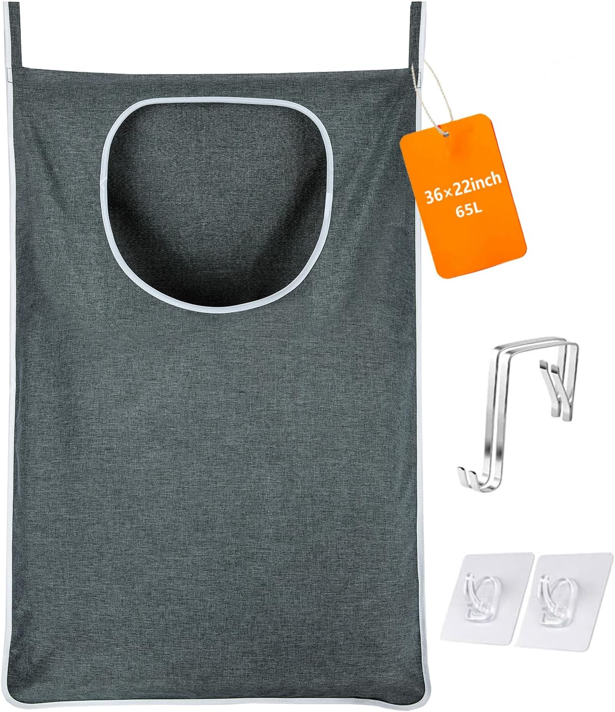 XL Large Hanging Laundry Bag with Hanging Hooks, Over the Door Laundry Bag and Hanging Laundry