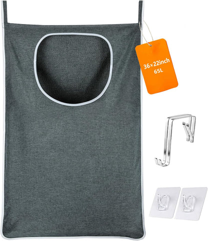 XL Large Hanging Laundry Bag with Hanging Hooks, Over the Door Laundry Bag and Hanging Laundry