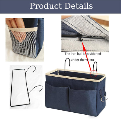 Bedside Caddy Bedside Hanging Storage Basket Multi-Function Organizer Caddy for Bunk and Hospital