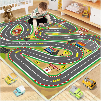 Kids Rug Play mat Playroom Rugs Car Rugs for Kids Toy Cars Race Track for Classroom Rug