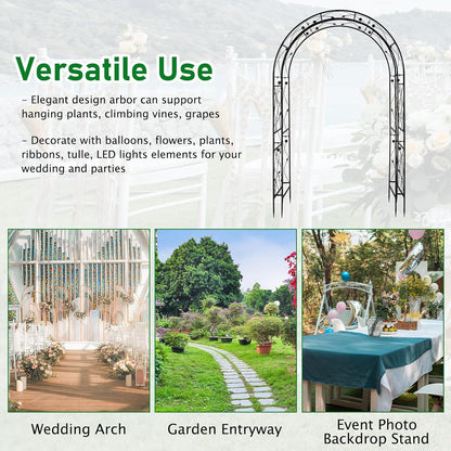 VINGLI Garden Arbor, Arch for Wedding Ceremony Party, Christmas Garden Decor Steel Garden Trellis