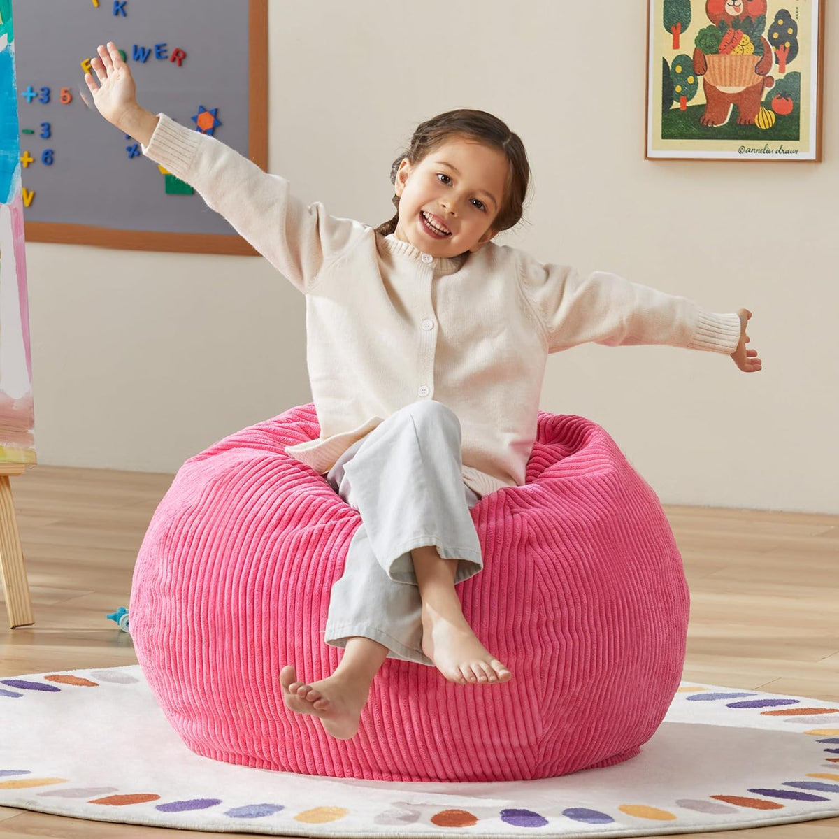 Hobestluk 2.5FT Bean Bag Chair Beanbags Small Bean Bag Chair with Filler Included Teardrop Bean Bag
