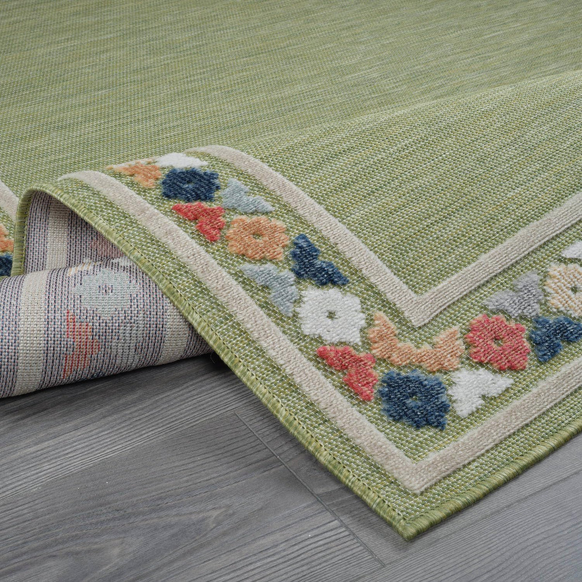 Beverly Rug Outdoor Runner Rug 2x7 Modern Floral Bordered Area Rugs for Indoor and Outdoor Patio