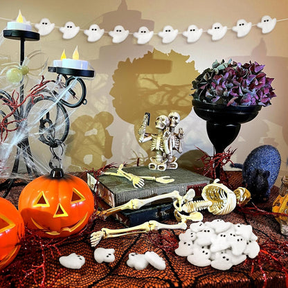 24 Pcs Halloween Felt Ghosts Wool Felted DIY Ornament Ghost for Halloween Party Decoration Home