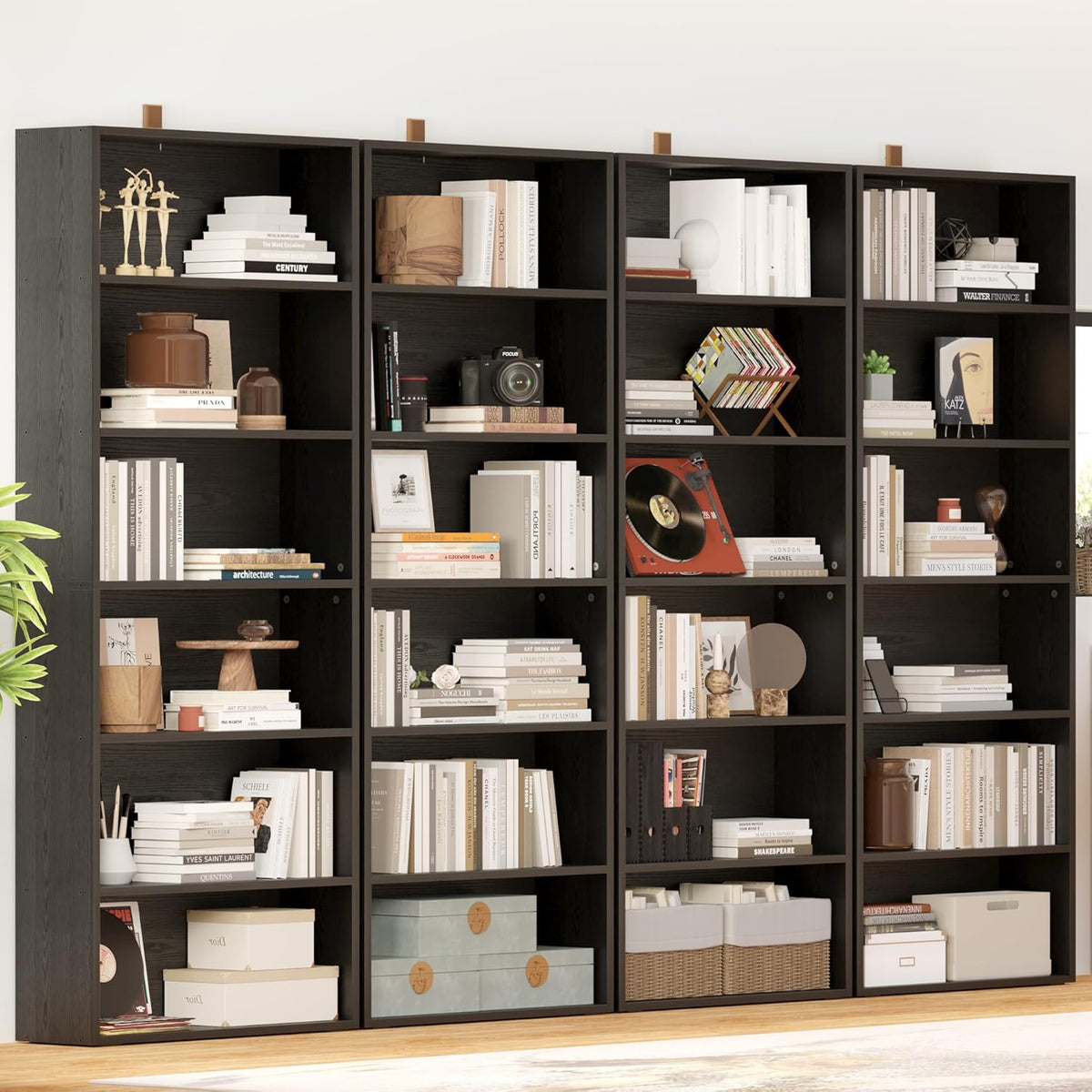 IRONCK Bookshelves and Bookcases Set of 2 Floor Standing 6 Tiers Display Storage Shelves 70 in Tall