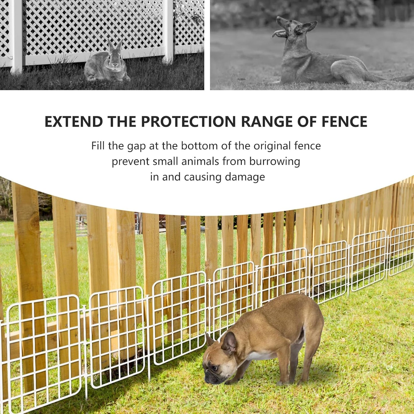30ft x 17in Garden Fence Animal Barrier, 28 Panels No Dig Fence Border, Rustproof Metal Decorative