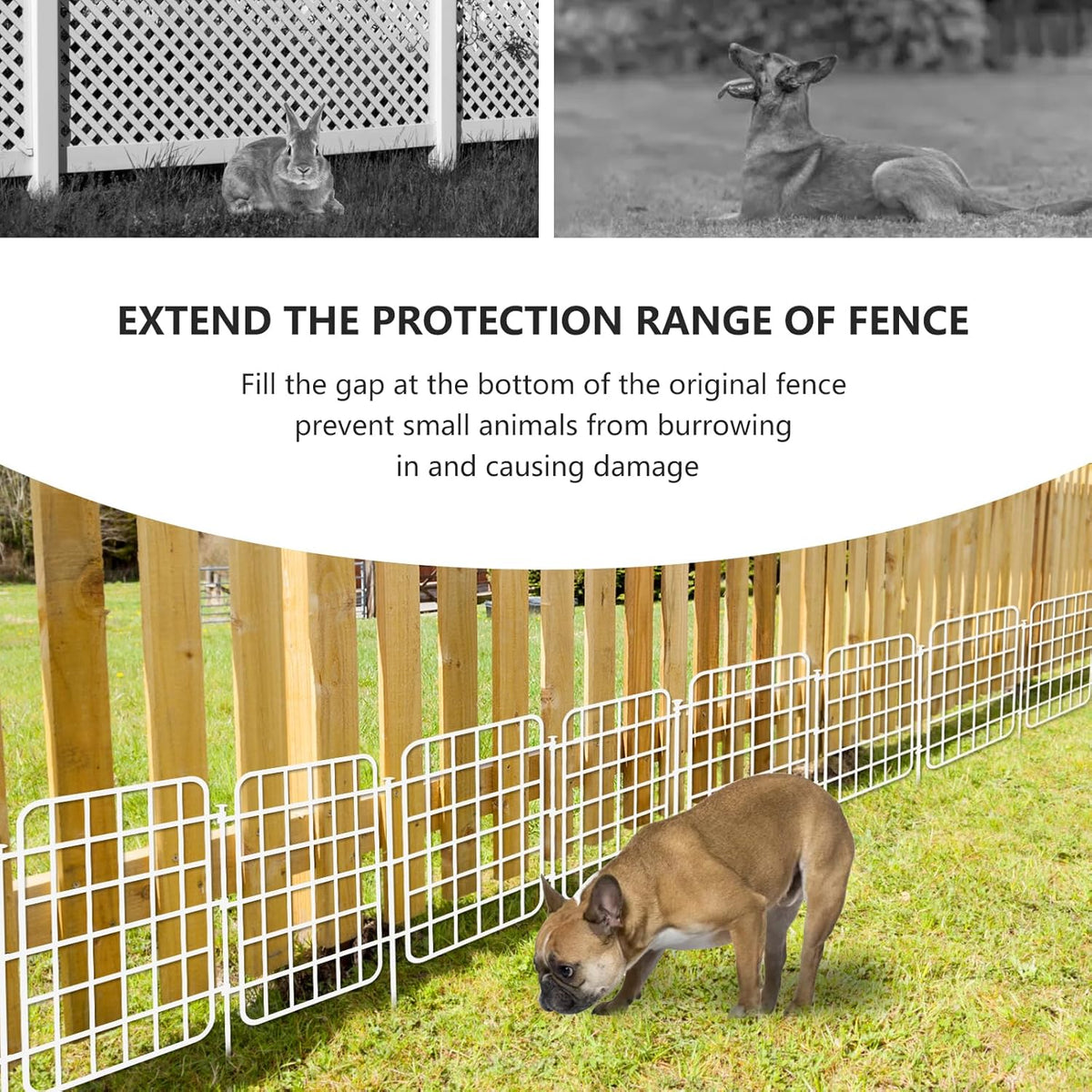 13ft x 17in Garden Fence Animal Barrier, 12 Panels No Dig Fence Border, Rustproof Metal Decorative