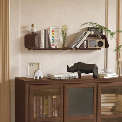 Floating Shelves, Wall Shelf, Set of 3 Wall Mounted Metal Shelves with Unique Design for Wall
