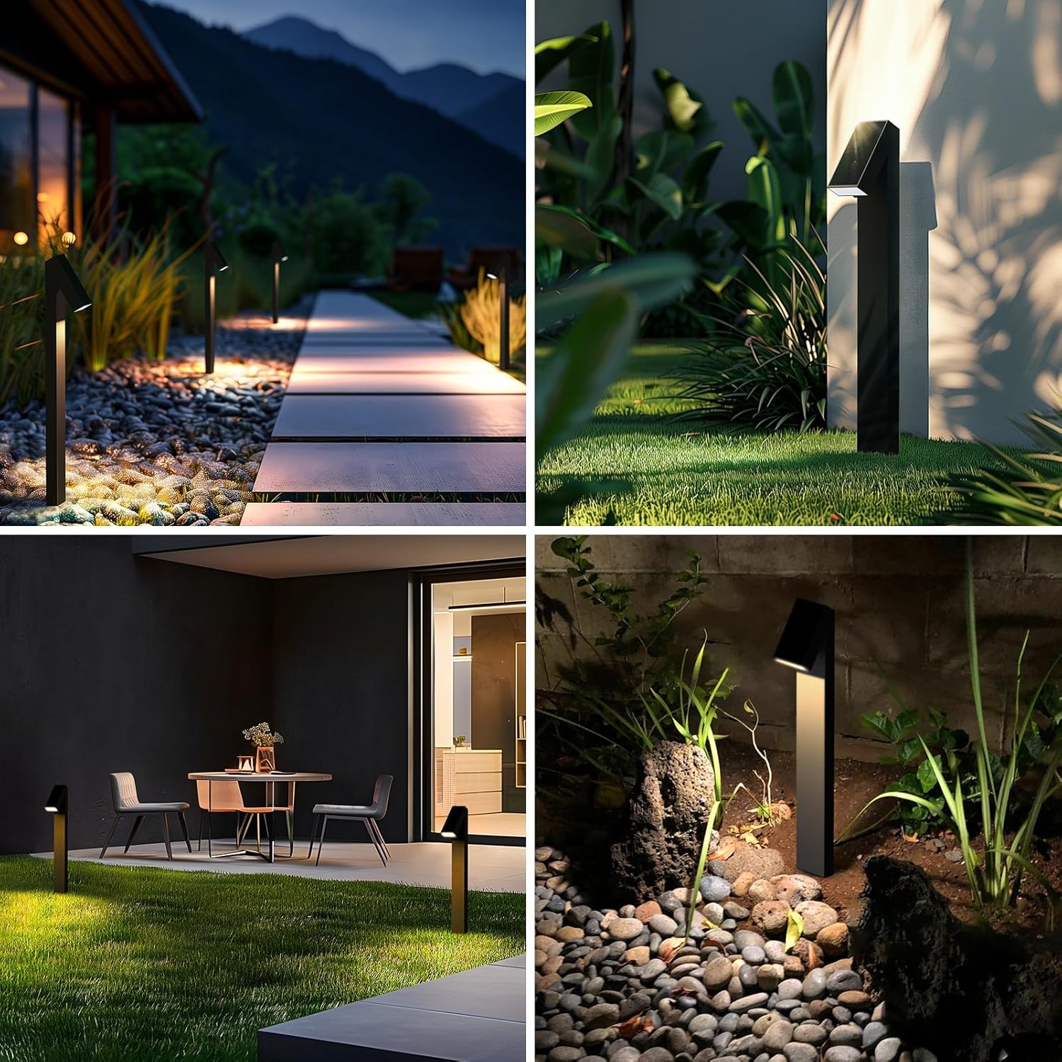 Solar Pathway Lights, Dimmable Metal Solar Landscape Path Lights IP65, 3000K Solars Walkway Light