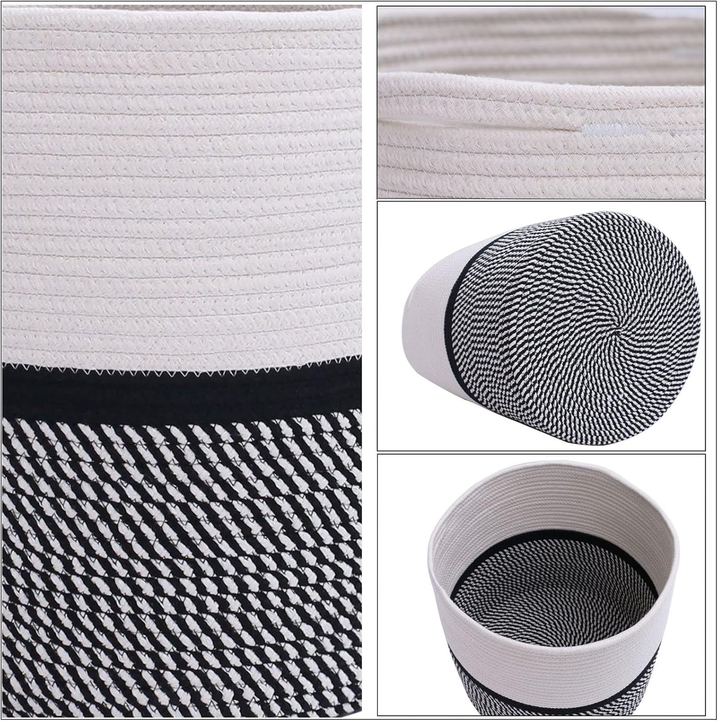 Cotton Rope Plant Basket Modern Woven Basket for 10" Flower Pot Floor Indoor Planters,Storage