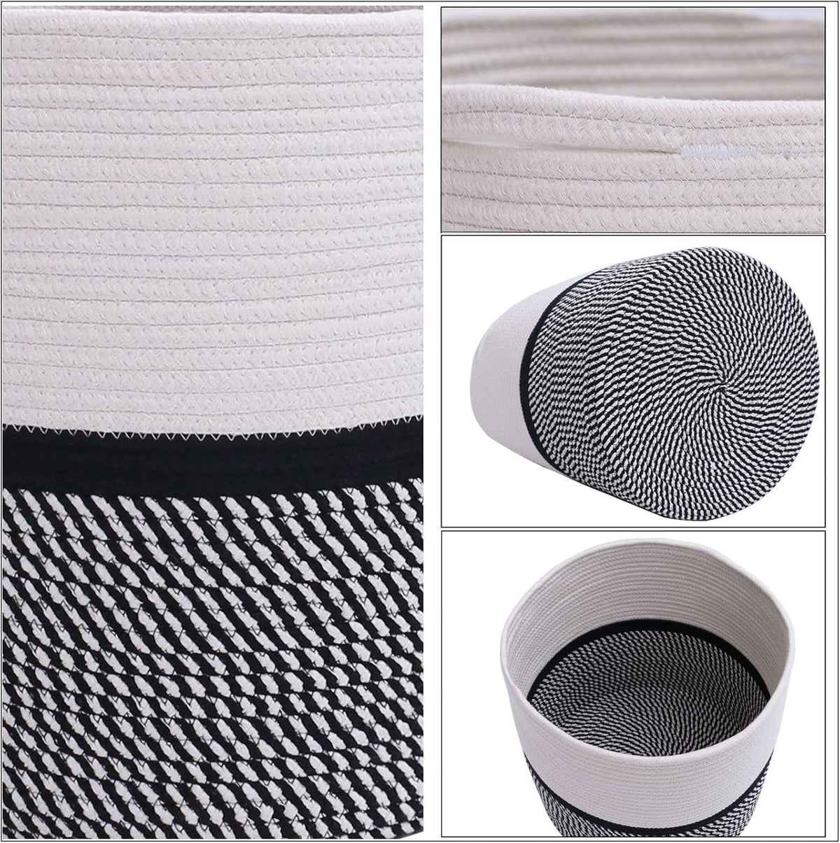 Cotton Rope Plant Basket Modern Woven Basket for 10" Flower Pot Floor Indoor Planters,Storage