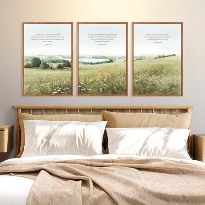 KAIRNE Scripture Christian Canvas Wall Art,Bible Verse Prints Set of 3(16”X24”),Modern Scripture