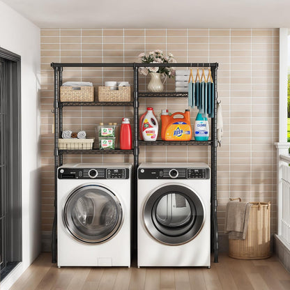 U14 Over Washer and Dryer Storage Shelves, 4 Tiers Laundry Room Storage and Organizer System, Space