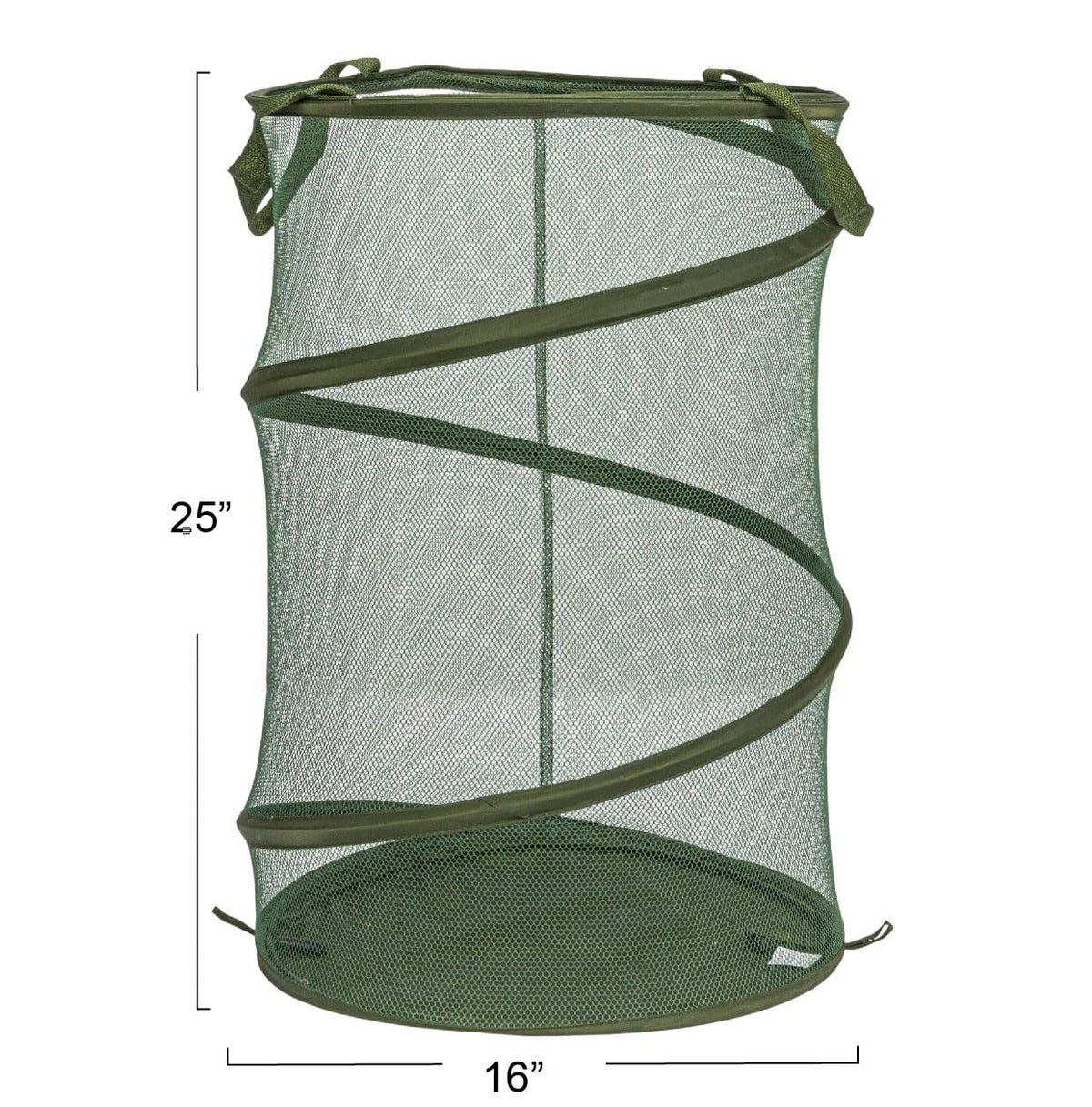 Household Essentials Pop-Up Mesh Laundry Hamper, Olive Green