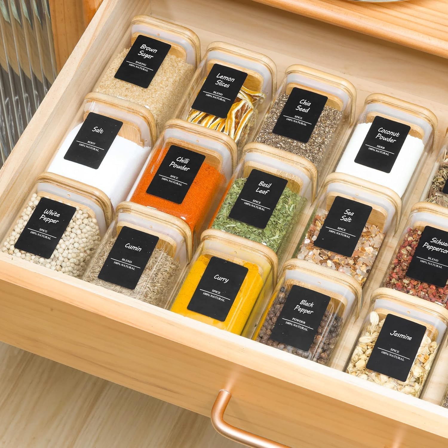 ComSaf Spice Jars with Labels 6 oz 12Pack, Small Spice Containers Starter Set, Glass Seasoning Jars