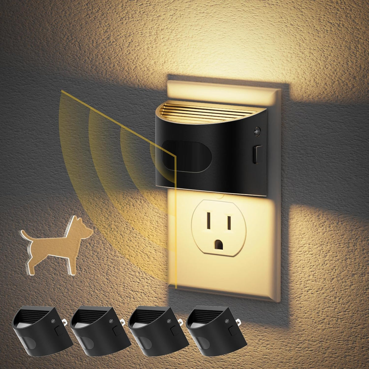 JandCase Motion Sensor Night Light, Night Lights Plug into Wall, Dusk to Dawn Sensor Nightlight
