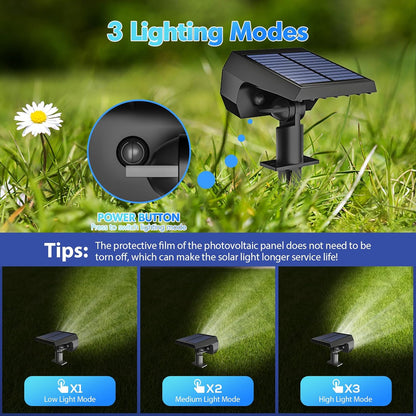 NYMPHY Solar Lights Outdoor Waterproof IP68, 56 LED 3 Lighting Modes Solar Powered Garden Yard Spot