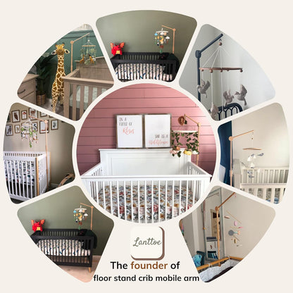 Crib Mobile Arm Wooden Floorstanding - 61 Inches Mobile Arm for Crib|Movable Baby Mobile