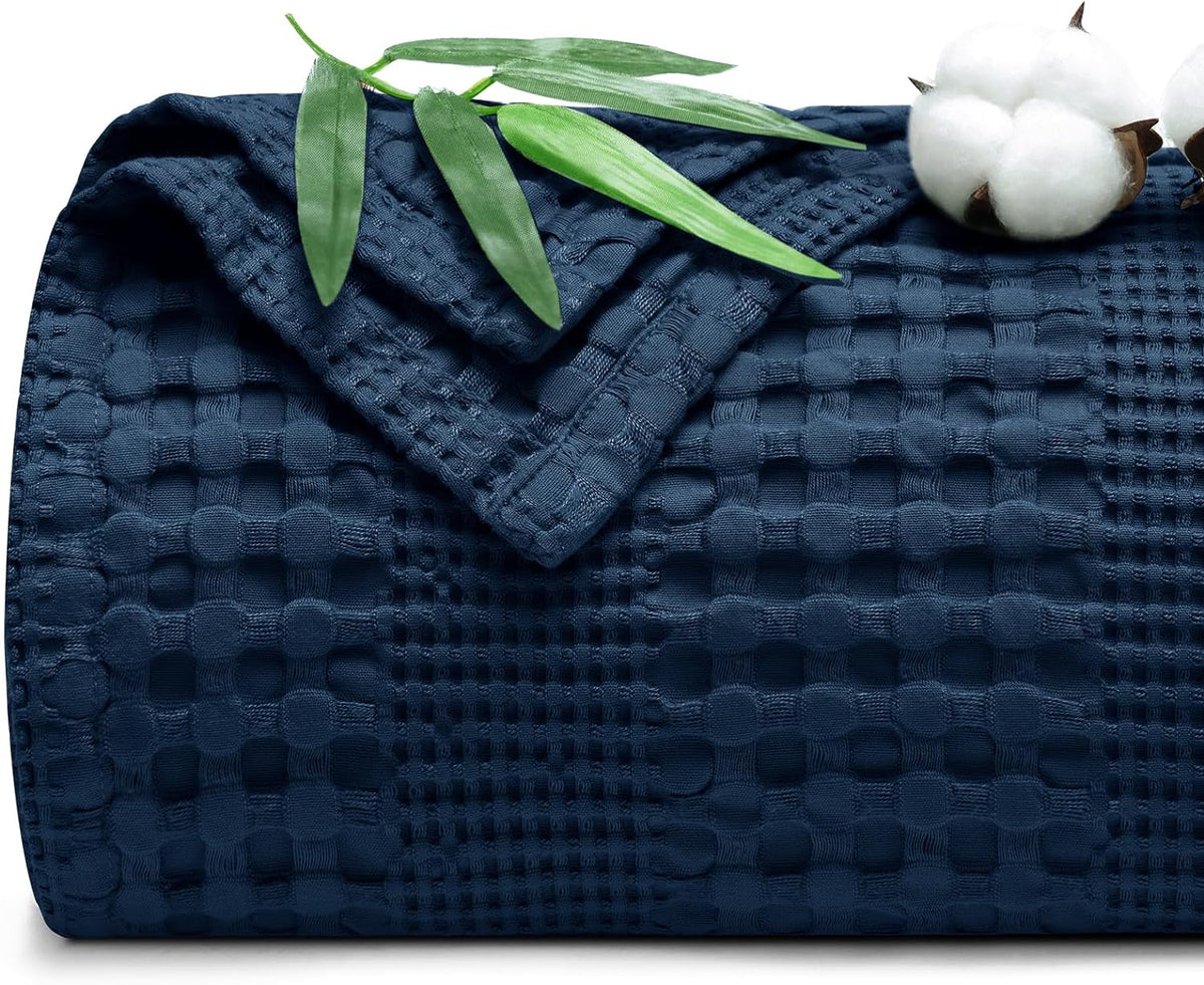 PHF Cooling Waffle Blanket King Size, Lightweight 60% Rayon Derived from Bamboo & 40% Cotton