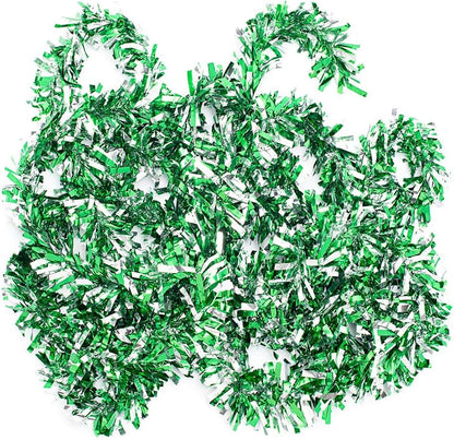 Anderson's Green & Silver Sparkle Glitter Metallic Tinsel Twist for Trailer Or Golf Cart, 4 inches