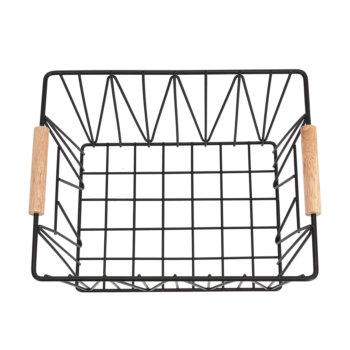 Amazon Basics Stackable Rectangular Wire Storage Baskets for Closet Organization, Set of 3