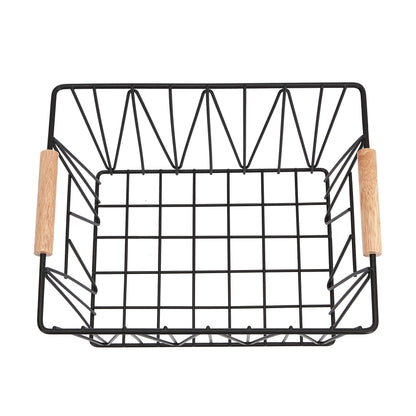 Amazon Basics Stackable Rectangular Wire Storage Baskets for Closet Organization, Set of 3
