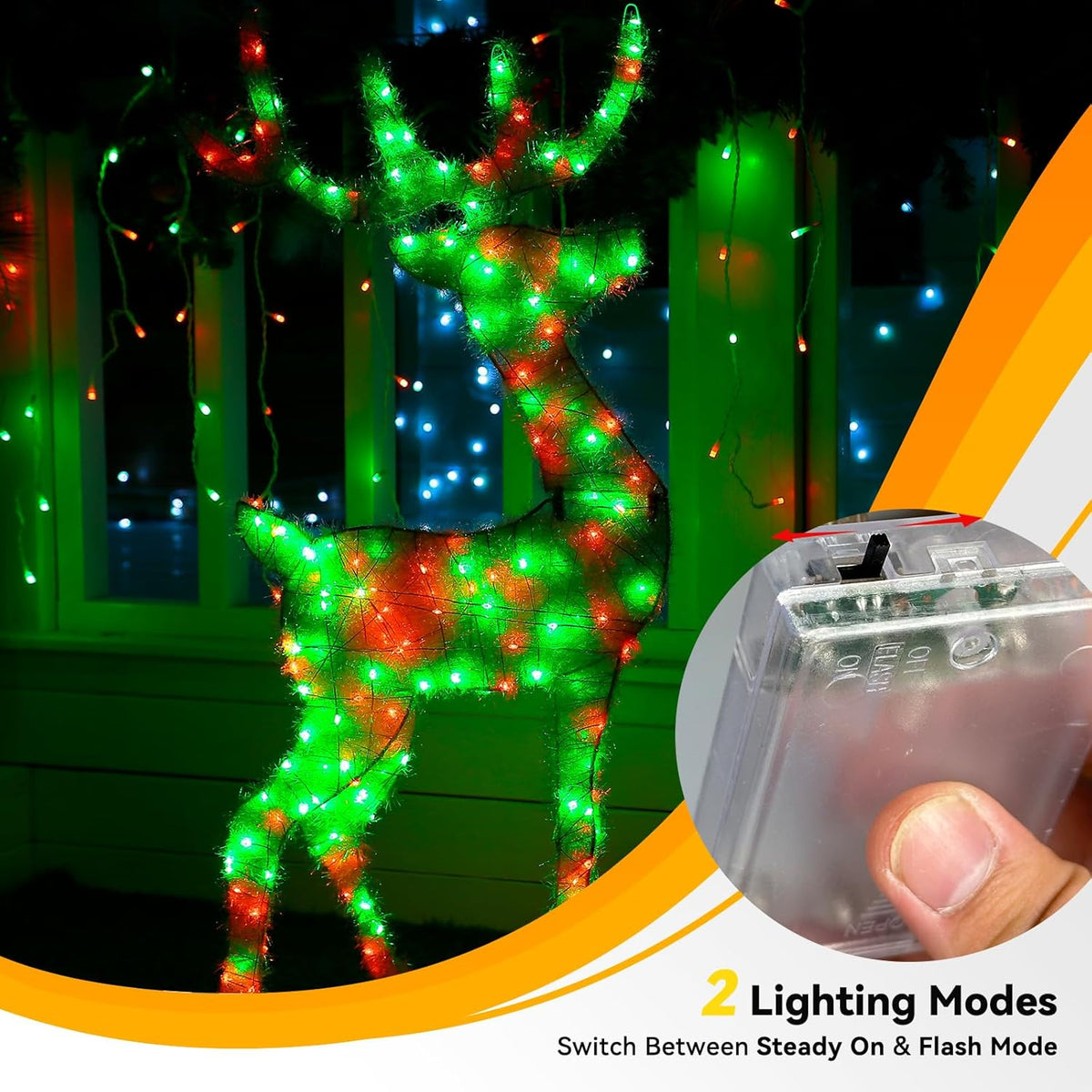 4 Pack 60LED Christmas Fairy Lights Battery Operated - 20FT Twinkle Lights with 2 Lighting Modes