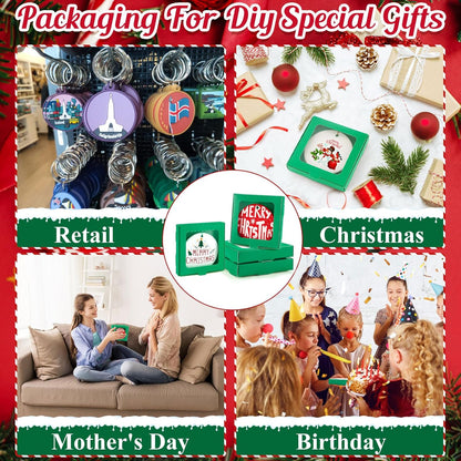 25 Pcs Sublimation Ornament Blanks Box 3.6"x3.6"x0.7" Christmas Ornaments Holder Ceramic Discs
