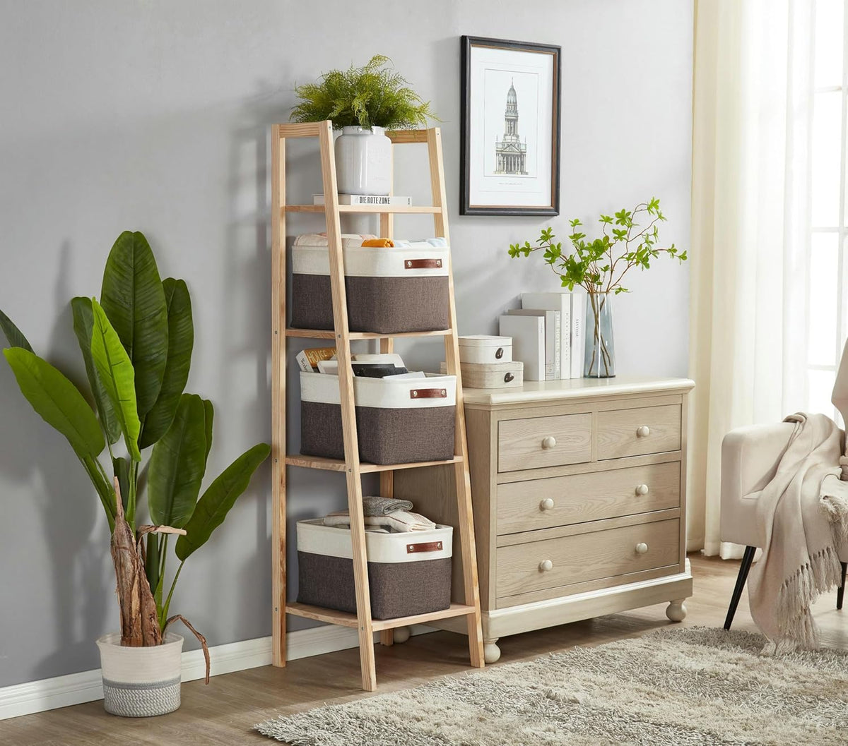 DECOMOMO Storage Bins Fabric Storage Baskets for Shelves, Linen Closet Organization Toys Nursery
