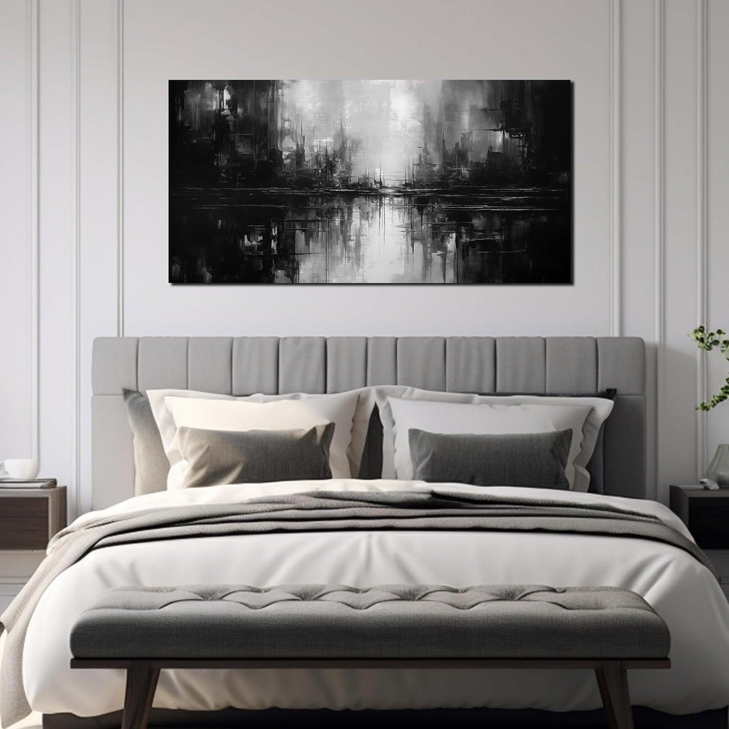 TYTAUPT Abstract Canvas Wall Art For Living Room Black and White Wall Art For Office Bedroom Wall