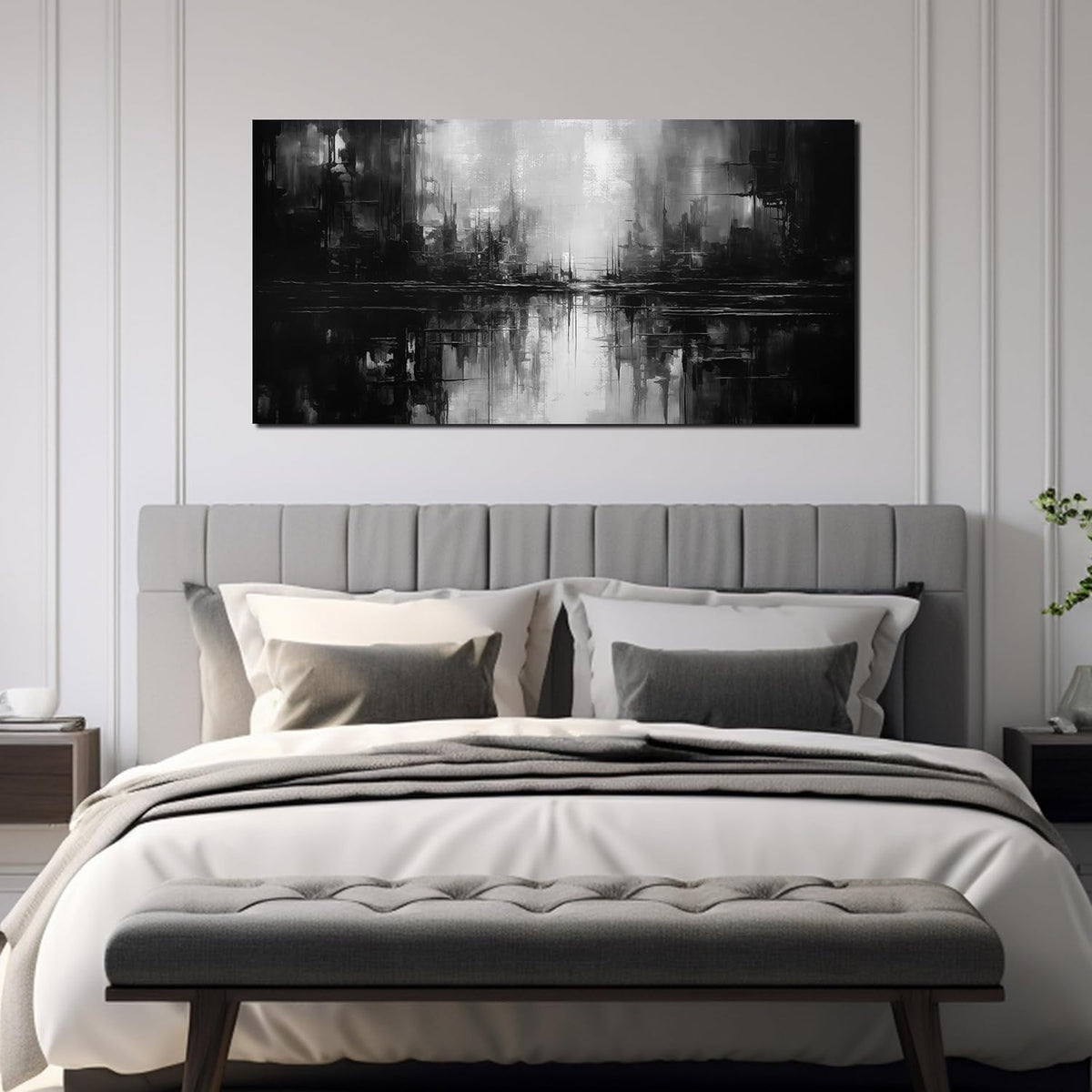 TYTAUPT Abstract Canvas Wall Art For Living Room Black and White Wall Art For Office Bedroom Wall