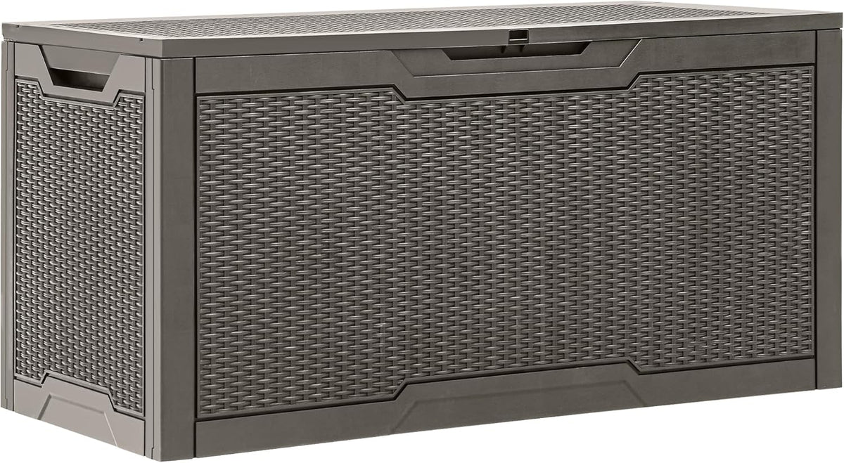 YITAHOME 100 Gallon Outdoor Storage Box, Large Water Resistant Resin Deck Box, Indoor Outdoor