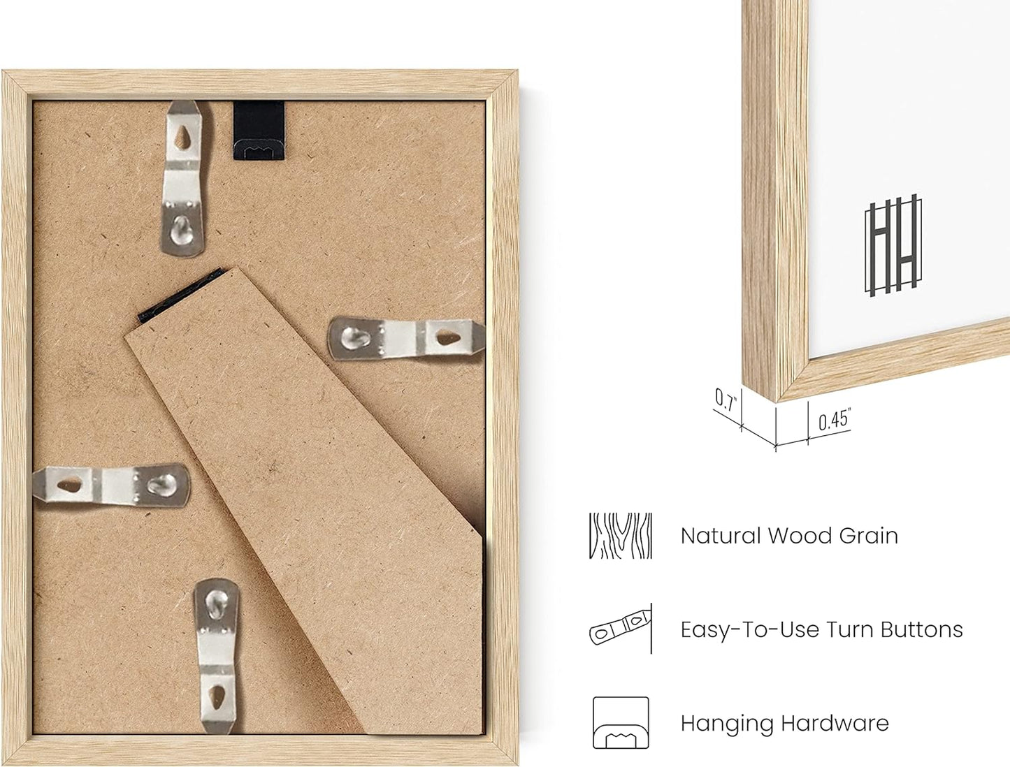 Haus and Hues 4x6 Natural Oak Wood Photo Frame Set of 25 - Mini Picture Frames Bulk Gallery Set