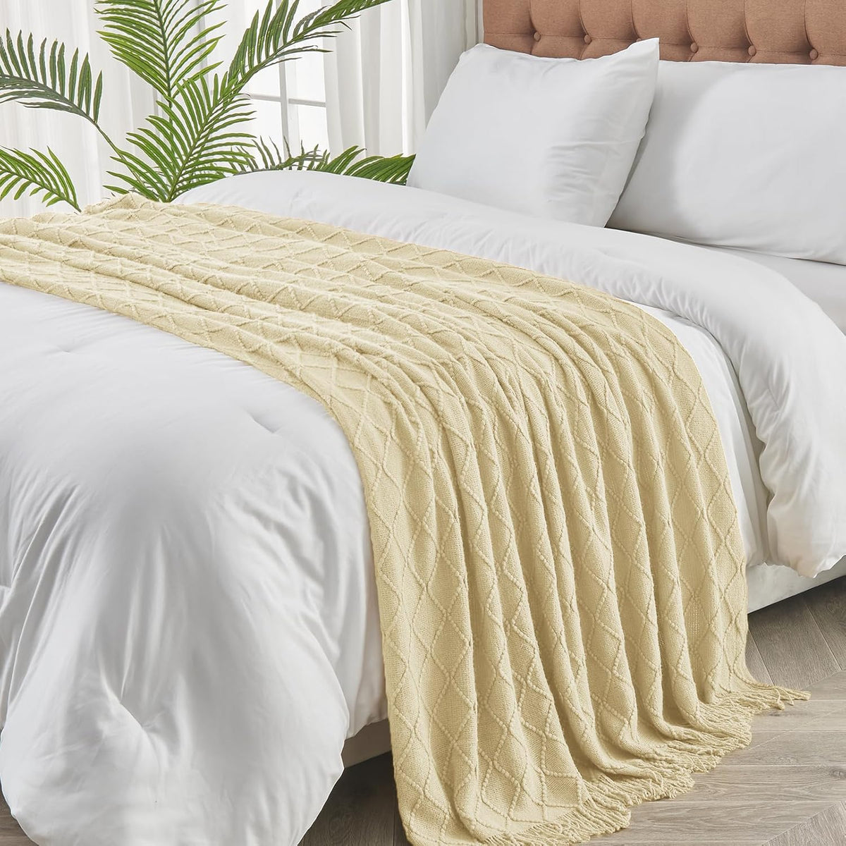 inhand Knitted Throw Blanket for Couch and Bed, Soft Living Room Home Decor Knitted Blanket with