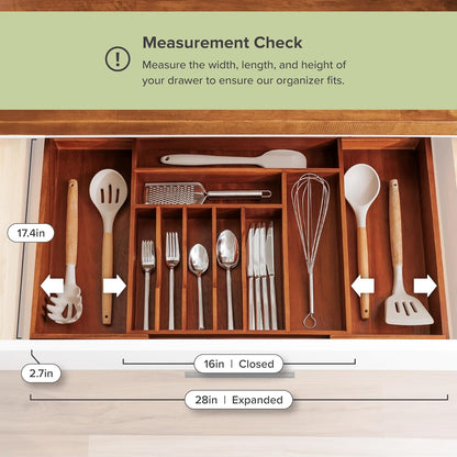 Premium Silverware, Flatware and Utensil Organizer for Kitchen Drawers, Food-Safe Contract Grade