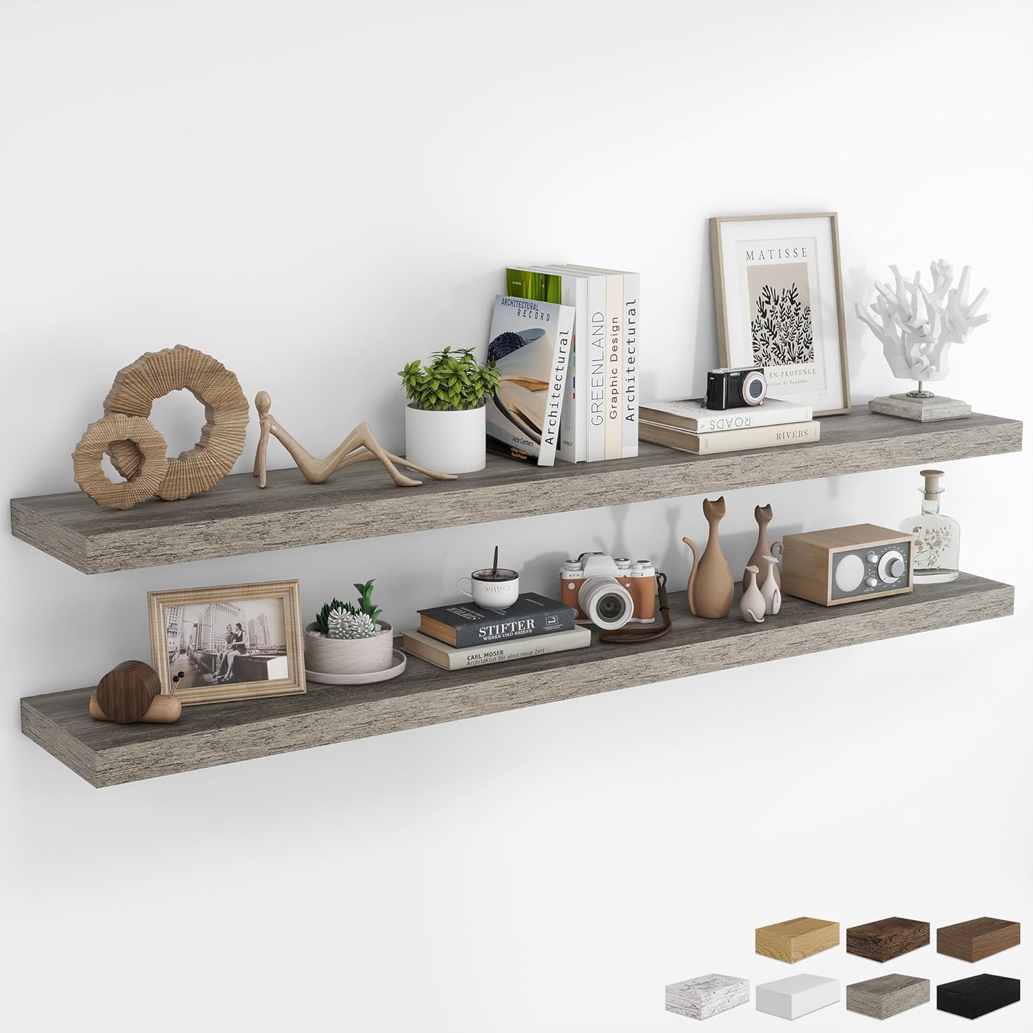 RICHFOCUS 72Inch Floating Shelves for Wall 2 Pack Shelves for Bedroom|Kitchen|Bathroom Wall Mounted