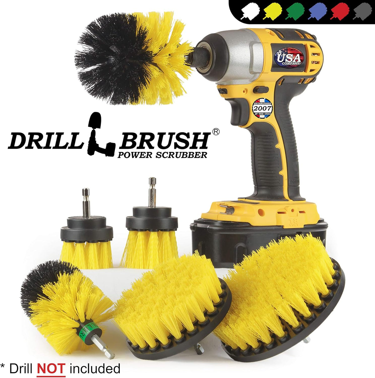 Drill Brush Attachments for Cleaning Shower, Bathroom, Grout, Tile, Bathtub, Bath Mat, Sink, Tile