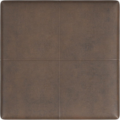 HomePop Home Decor |K2380-E910 | Luxury Large Faux Leather Square Storage Ottoman | Ottoman with