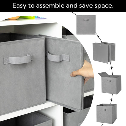 Cupic Cupid 6-Pack 11x11 Fabric Storage Cubes, Cube Storage Bins, Gray