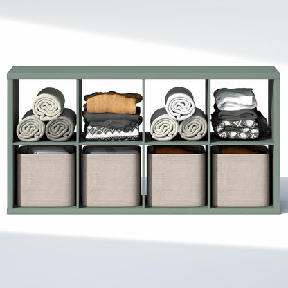 Furinno Cubic Extra Thick 8-Cube Closet Organizers and Storage, Sage Green