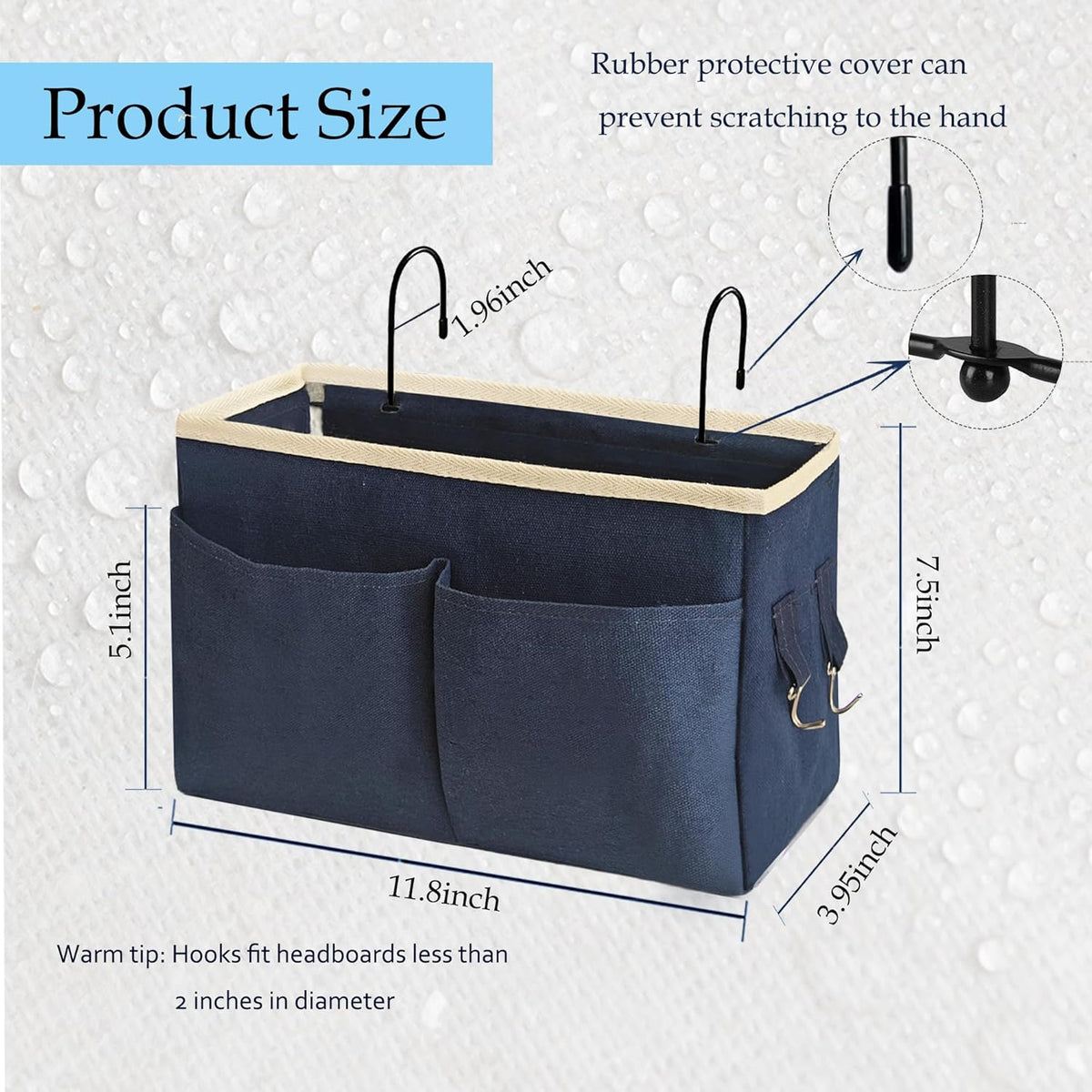 Bedside Caddy Bedside Hanging Storage Basket Multi-Function Organizer Caddy for Bunk and Hospital