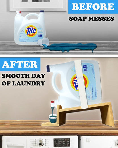TidyFriend Laundry Detergent Dispenser with Tray & Strap, Laundry Soap Dispenser with Non-Slip