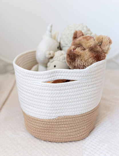 OrganiHaus Woven Storage Baskets for Organizing, Cotton Rope Organizer Bins for Shelves, Closet &