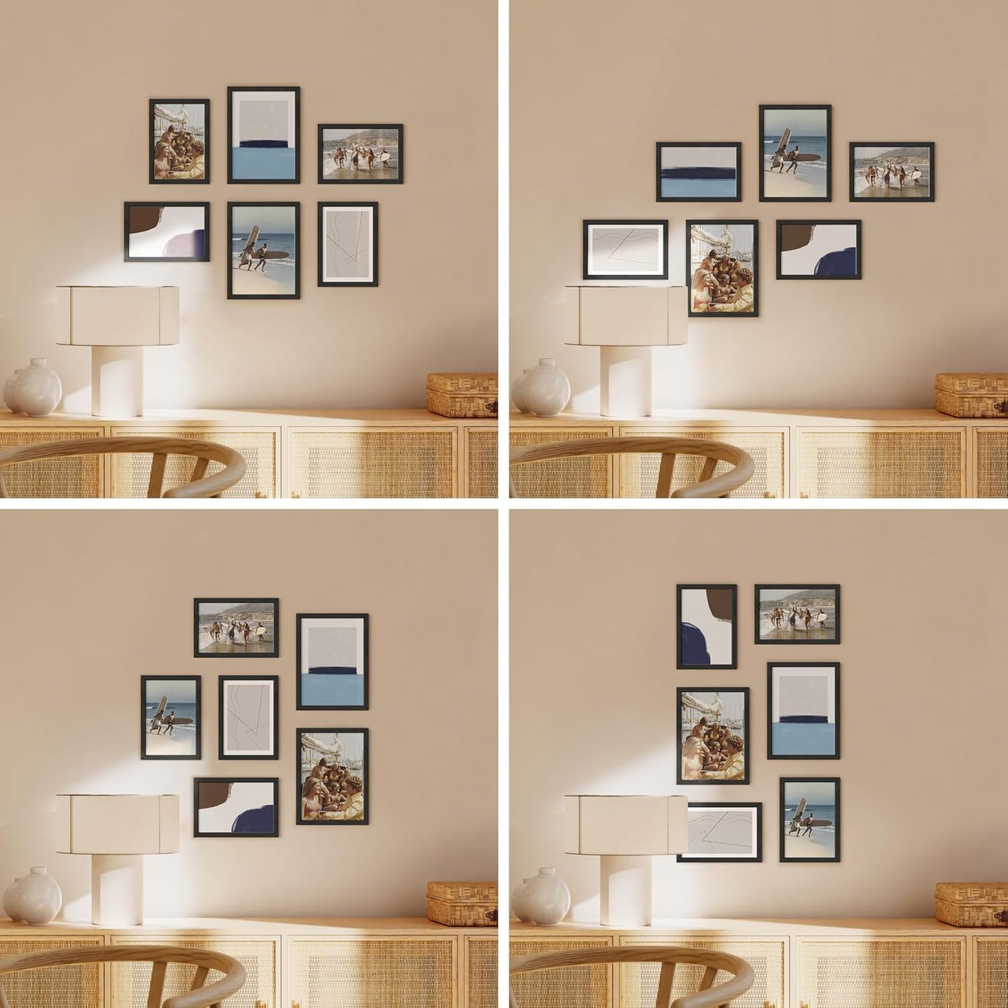 HAUS AND HUES Black Oak Wood Gallery Wall Tabletop Frames Made with Real American Oak and
