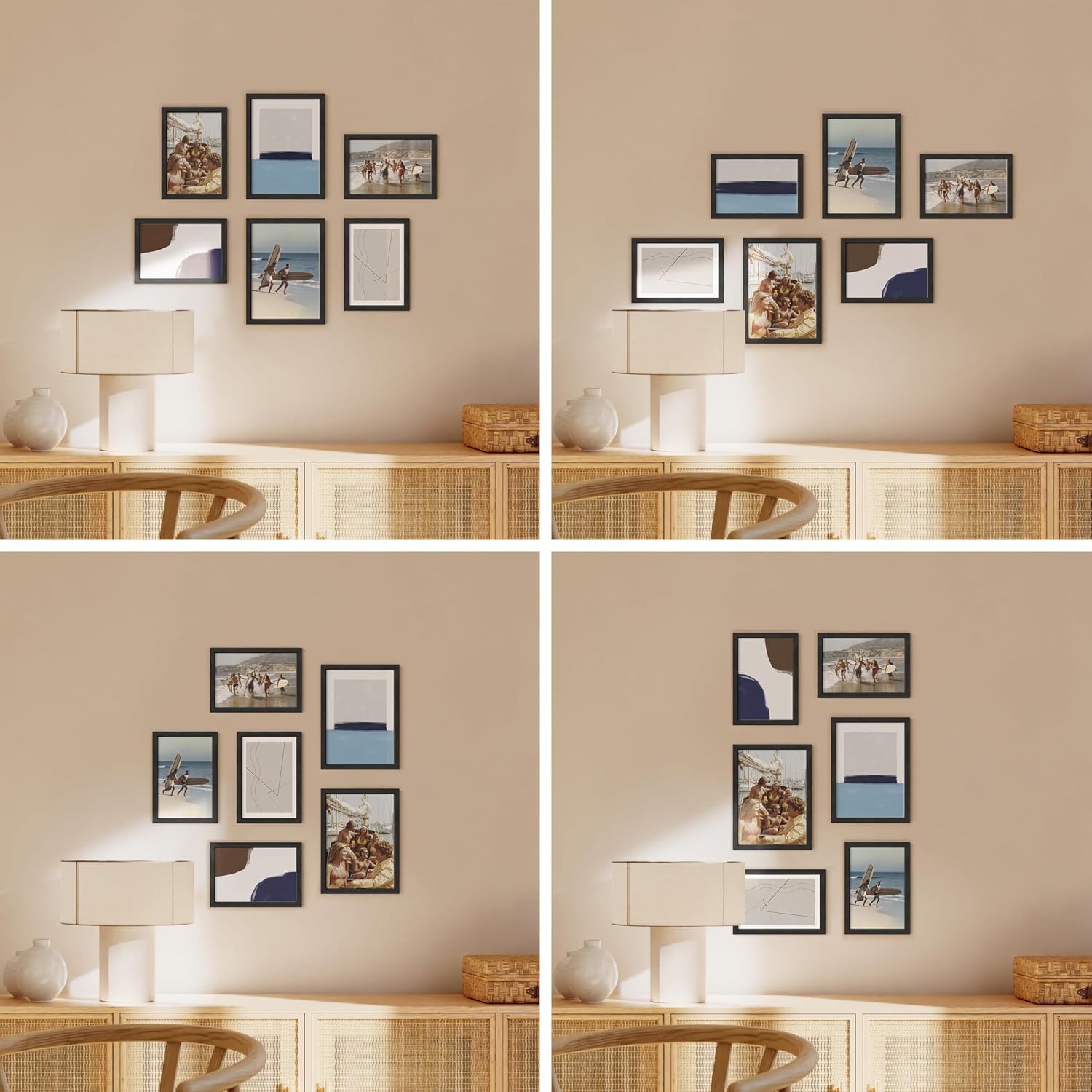 HAUS AND HUES Black Oak Wood Gallery Wall Tabletop Frames Made with Real American Oak and