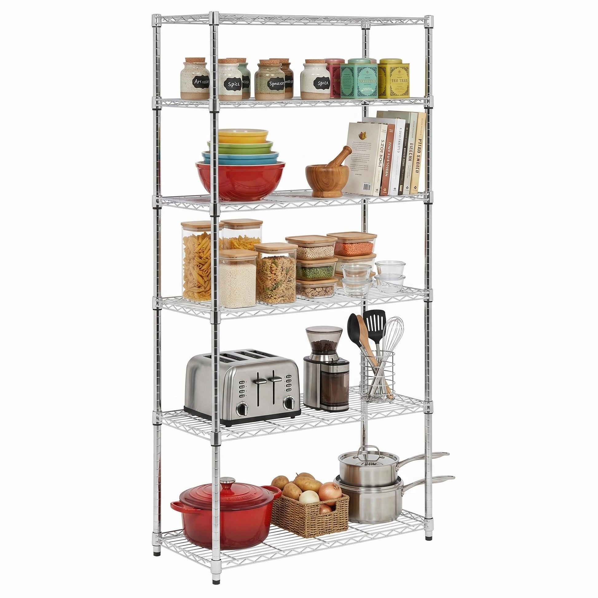 Honey-Can-Do 5-Tier Heavy Duty Adjustable Shelving Unit, 350-lb Per Shelf Metal Storage Rack